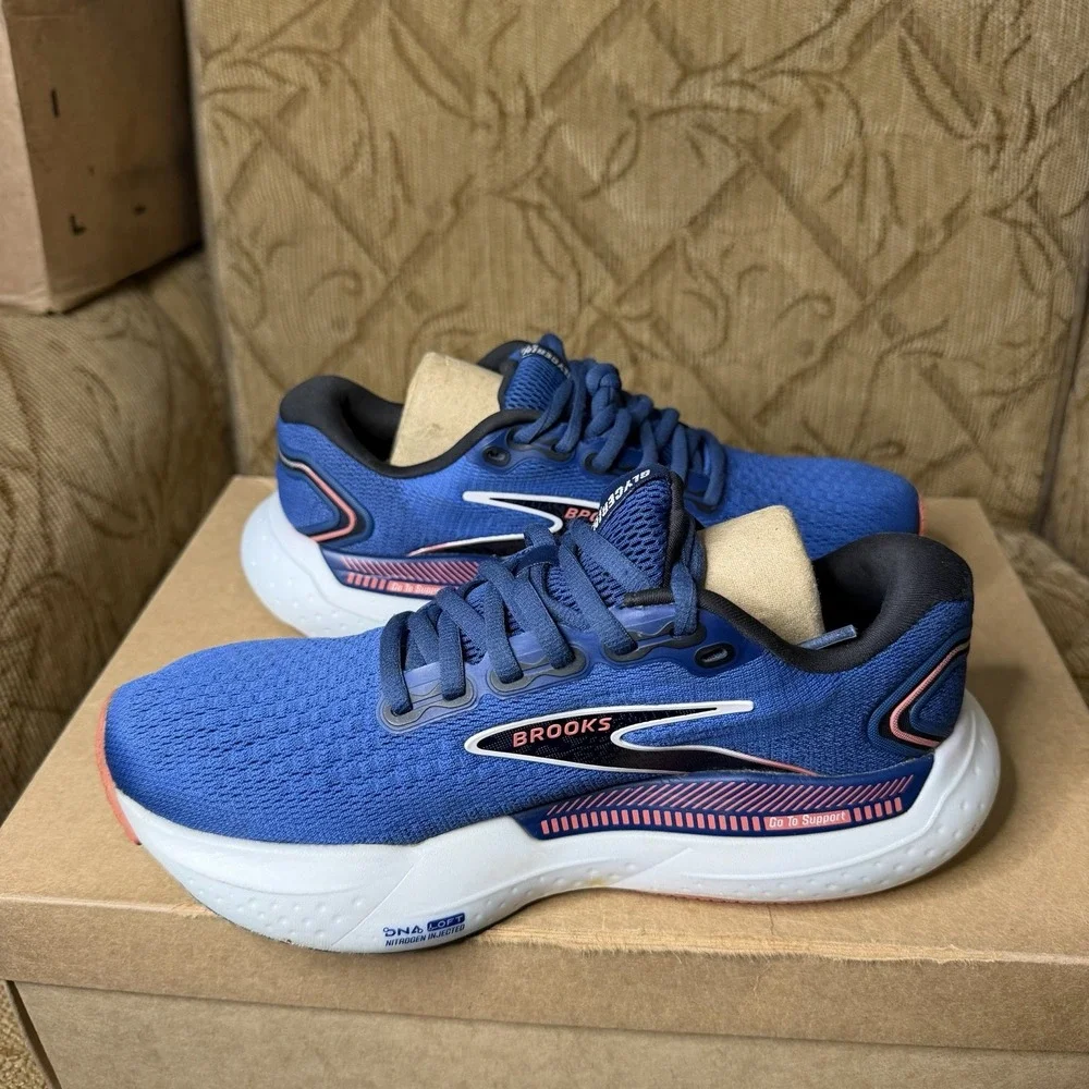 Brooks Glycerin GTS 21 Blue White 1204091B496 Running Shoes Women's Size 7